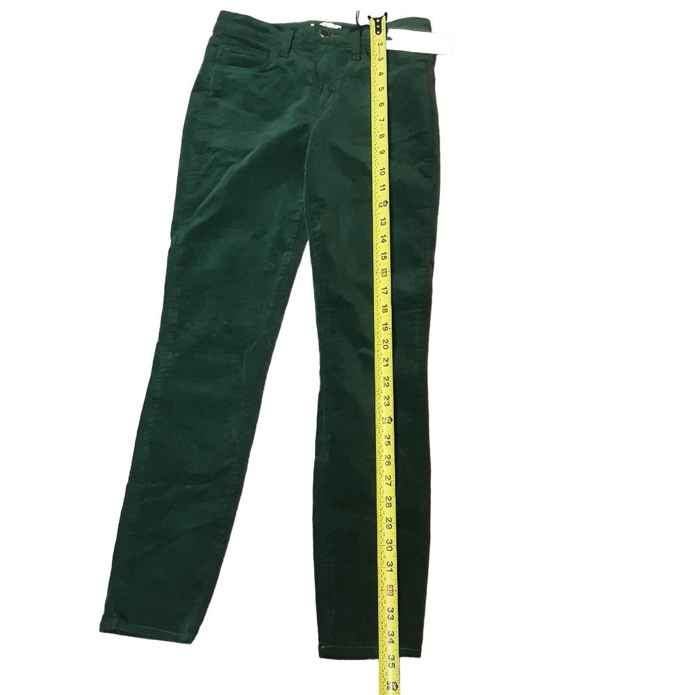 NWT L'AGENCE Margot High Rise Skinny Velvet Green Size 25 - Picture 6 of 10